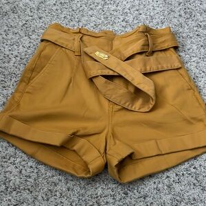 Express super soft shortie extreme high rise short with belt